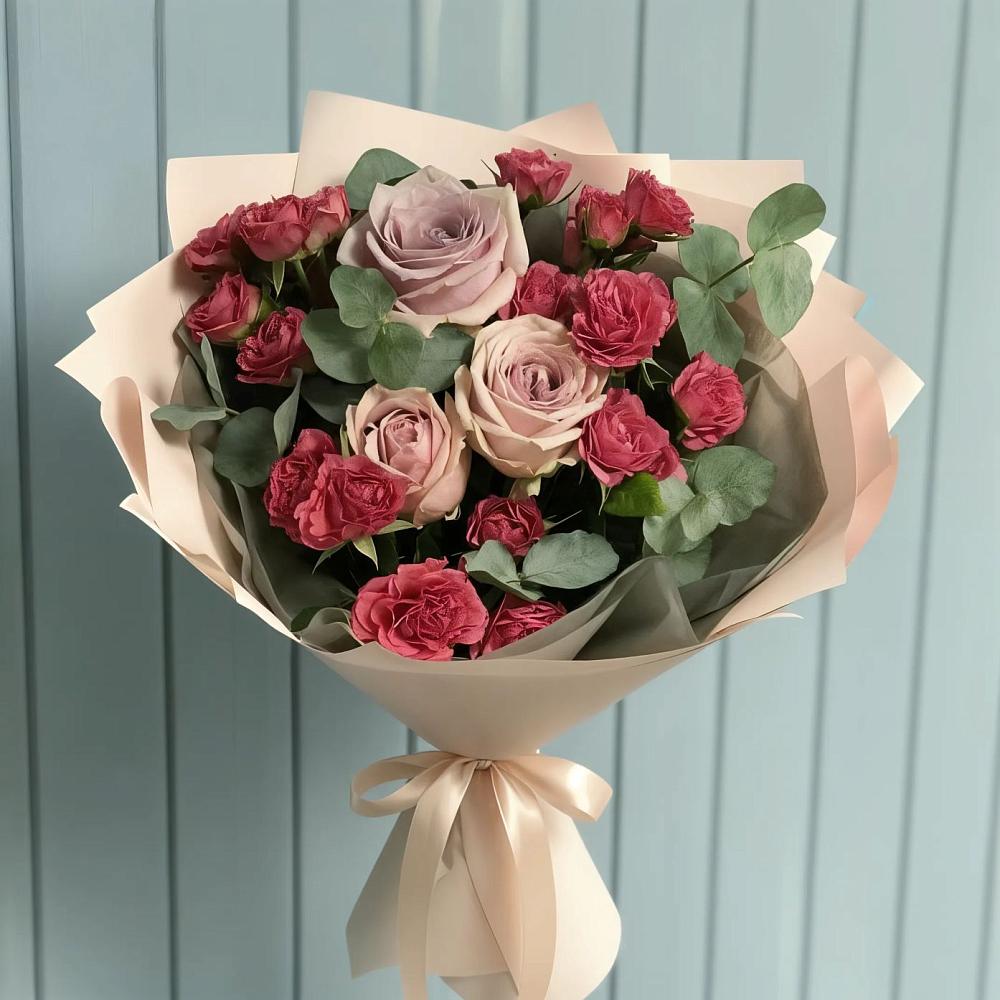Букет цветов из: Гвоздики и Розы в Мотяково