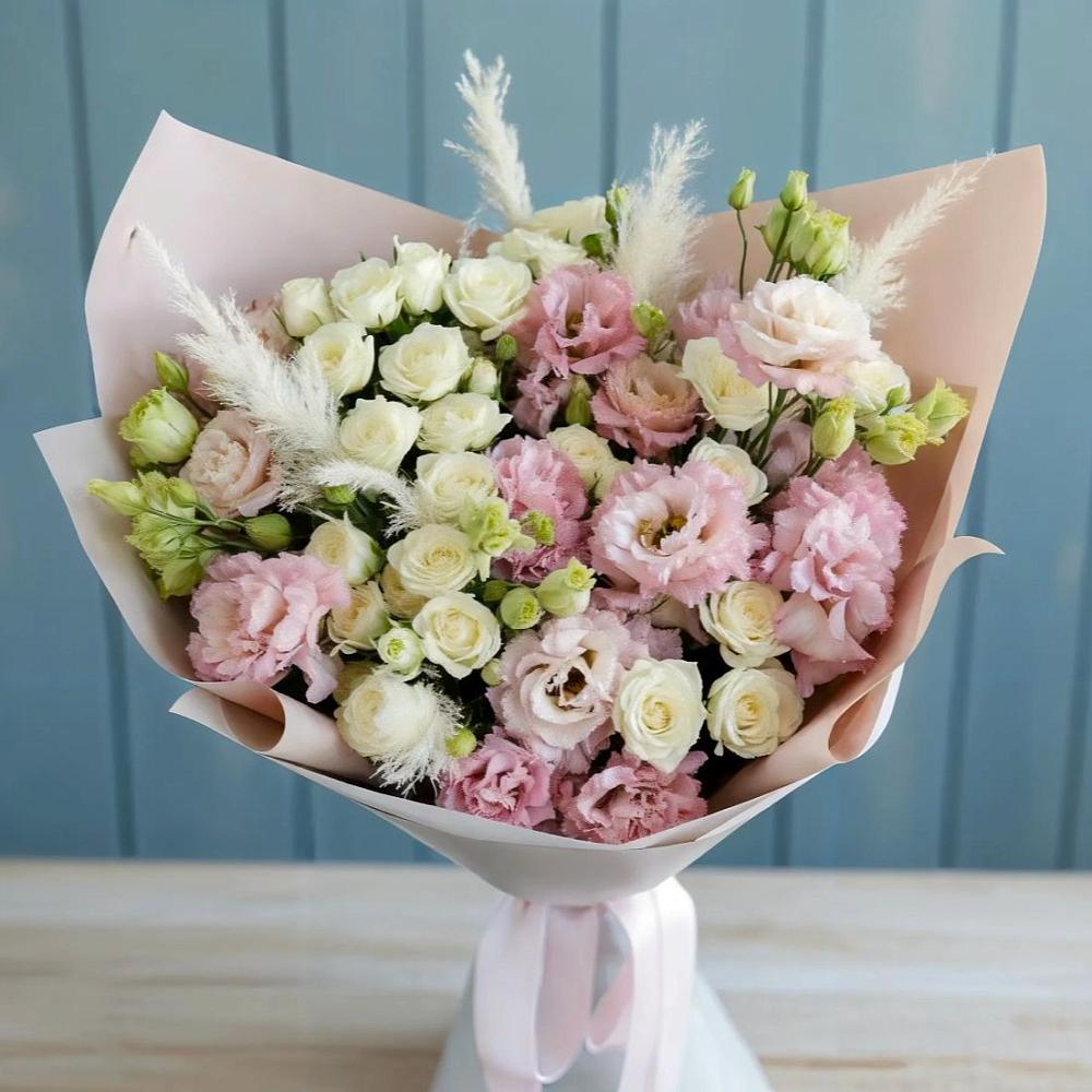 Букет цветов из: Альстромерии и Розы в Мотяково