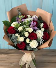 Букет цветов из:  Розы и Альстромерии в Мотяково