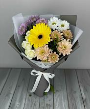 Букет цветов из:  Розы, Герберы и Хризантемы в Мотяково