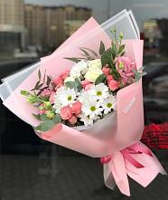 Букет цветов из:  Розы, Лизиантусы и Хризантемы #REPLACE_PRED# Мотяково