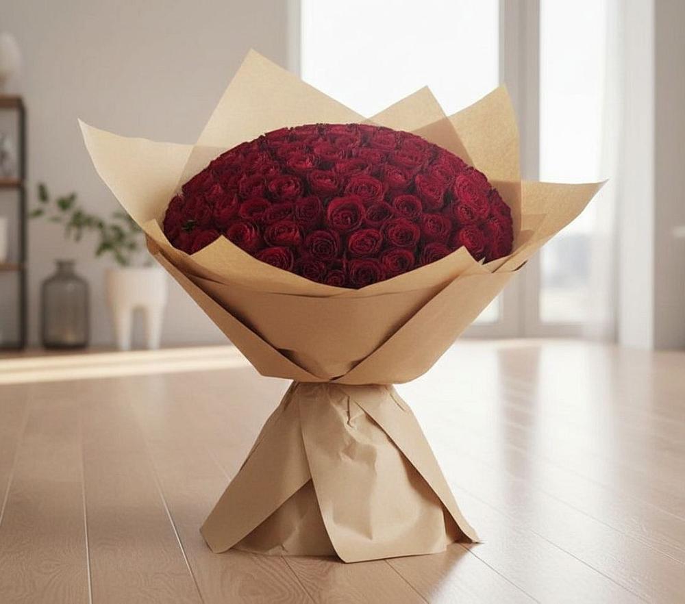 Букет 101 Красная роза в Мотяково