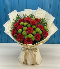 Букет цветов из:  Розы и Хризантемы #REPLACE_PRED# Мотяково