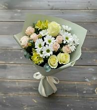 Букет цветов из:  Альстромерии, Розы и Хризантемы в Мотяково