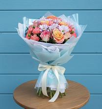 Букет цветов из:  Хризантемы и Розы в Мотяково